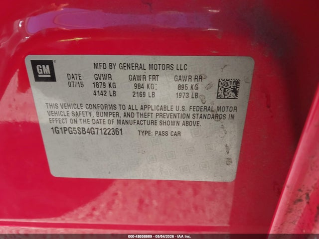 1G1PG5SB4G7122361 Chevrolet Cruze Limited Ltz Auto