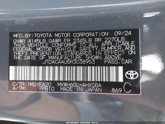 Toyota PRIUS XLE 2024 JTDACAAU5R3038953 Image 9