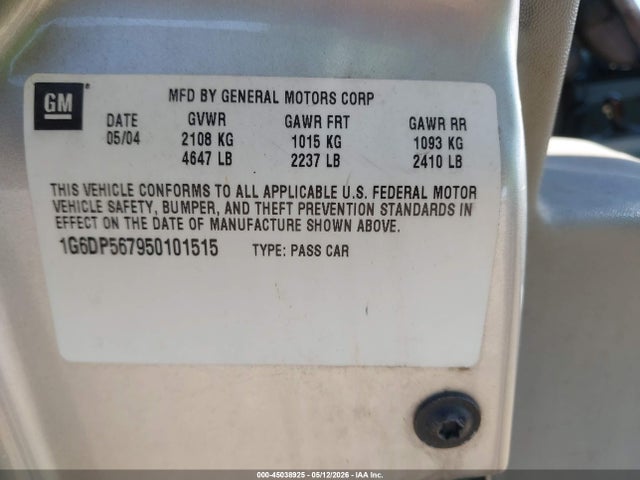 Продаж на аукціоні авто 2005 Cadillac Cts Standard, vin: 1G6DP567950101515, номер лоту: 45038925