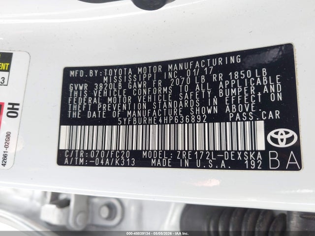 Toyota Corolla Se Special Edition 2017 5YFBURHE4HP636892 Image 9