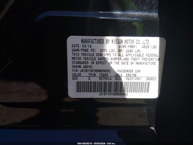 JN1BV7APXEM689692 Infiniti Q50