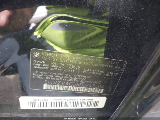 Продажа на аукционе авто 2011 Bmw X5 Xdrive35i/xdrive35i Premium/xdrive35i Sport Activity, vin: 5UXZV4C55BL743504, номер лота: 45039263