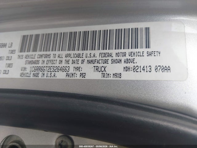 45039267 :رقم المزاد ، 1C6RR6GT2ES264663 vin ، 2014 Ram 1500 Big Horn مزاد بيع