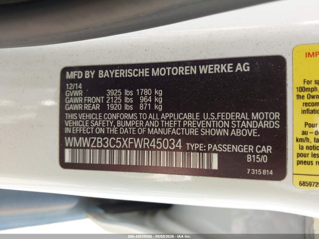 Mini Countryman Cooper 2015 WMWZB3C5XFWR45034 Image 9
