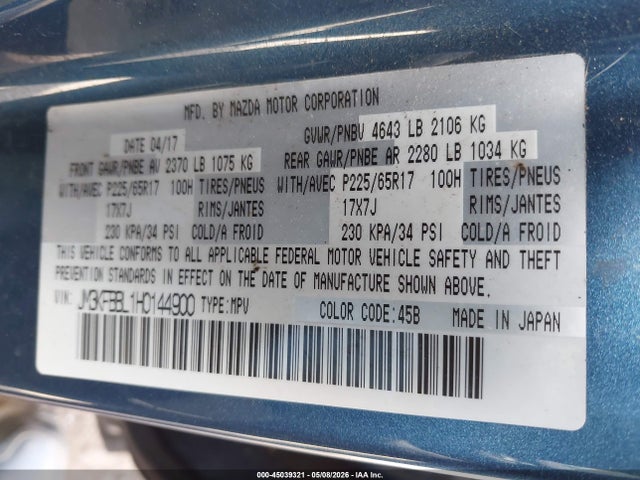 JM3KFBBL1H0144900 Mazda CX-5 SPORT