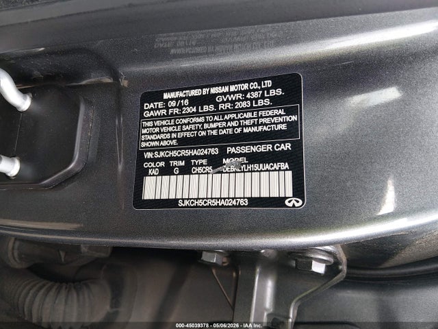 Продаж на аукціоні авто 2017 Infiniti Qx30 Premium, vin: SJKCH5CR5HA024763, номер лоту: 45039378