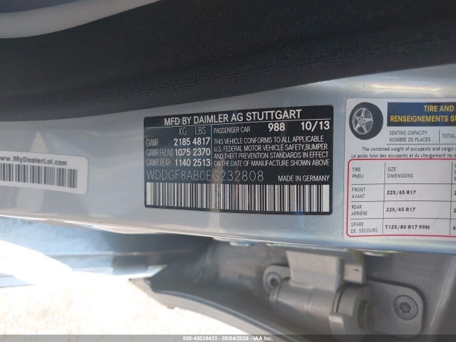 45039433 :رقم المزاد ، WDDGF8AB0EG232808 vin ، 2014 Mercedes-benz C 300 Luxury 4matic مزاد بيع