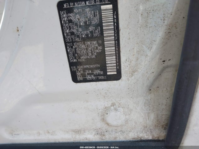 45039439 :رقم المزاد ، JN8AE2KP6C9032774 vin ، 2012 Nissan Quest S مزاد بيع