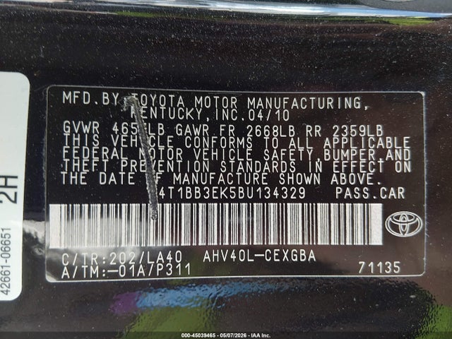 Продаж на аукціоні авто 2011 Toyota Camry Hybrid, vin: 4T1BB3EK5BU134329, номер лоту: 45039465