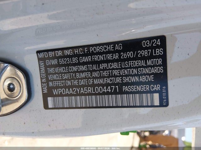 Porsche PANAMERA 4 2024 WP0AA2YA5RL004471 Image 9