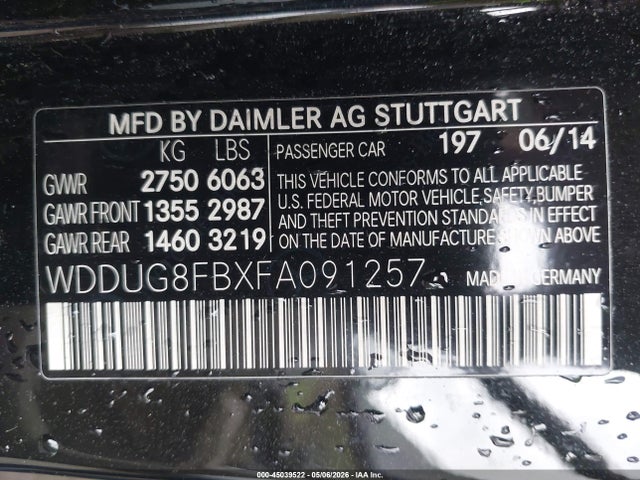 Продаж на аукціоні авто 2015 Mercedes-benz S 550 4matic, vin: WDDUG8FBXFA091257, номер лоту: 45039522