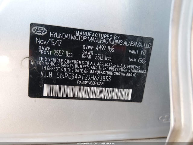 Hyundai SONATA SEL 2018 5NPE34AF2JH673853 Image 9