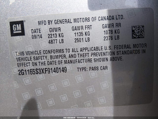 2G1165S3XF9140149 Chevrolet IMPALA 2LZ