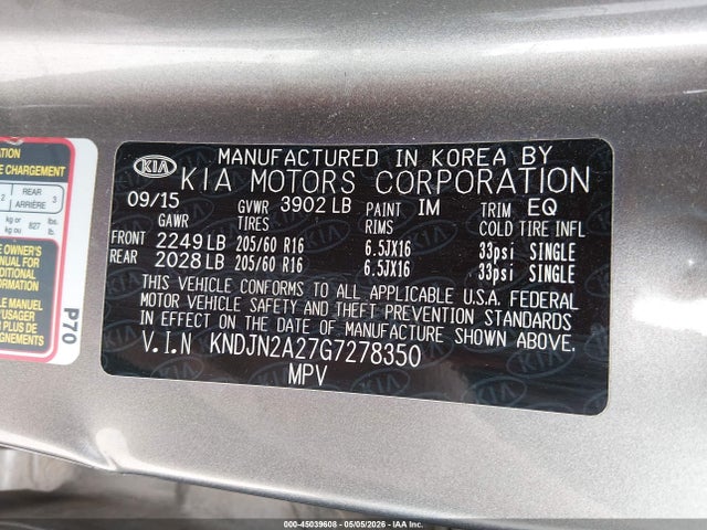 KIA Soul 2016 KNDJN2A27G7278350 Image 9