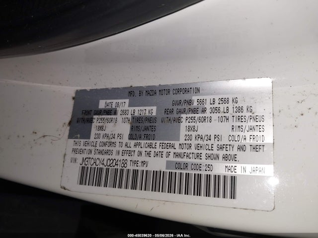 Mazda Cx-9 Touring 2018 JM3TCACY4J0204188 Image 9