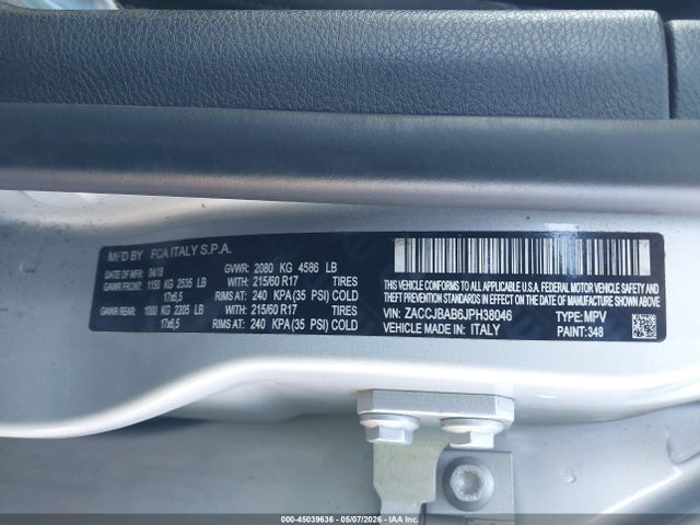 Jeep Renegade Upland Edition 4x4 2018 ZACCJBAB6JPH38046 Image 9