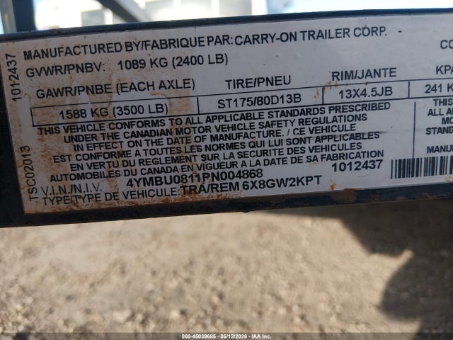 4YMBU0811PN004868 Carry On Trailer