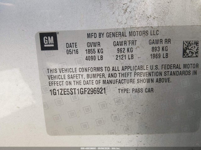 1G1ZE5ST1GF296921 Chevrolet MALIBU 1LT