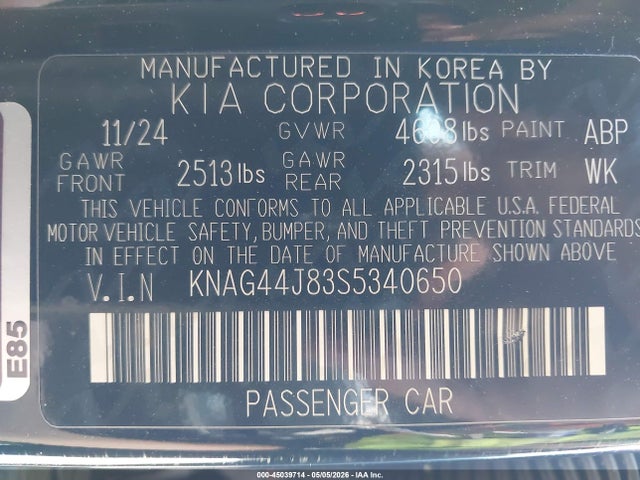 KIA K5 Gt 2025 KNAG44J83S5340650 Image 9