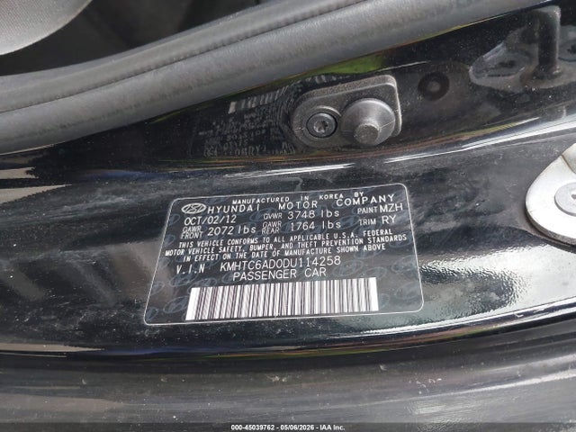 Продаж на аукціоні авто 2013 Hyundai Veloster Base W/gray, vin: KMHTC6AD0DU114258, номер лоту: 45039762