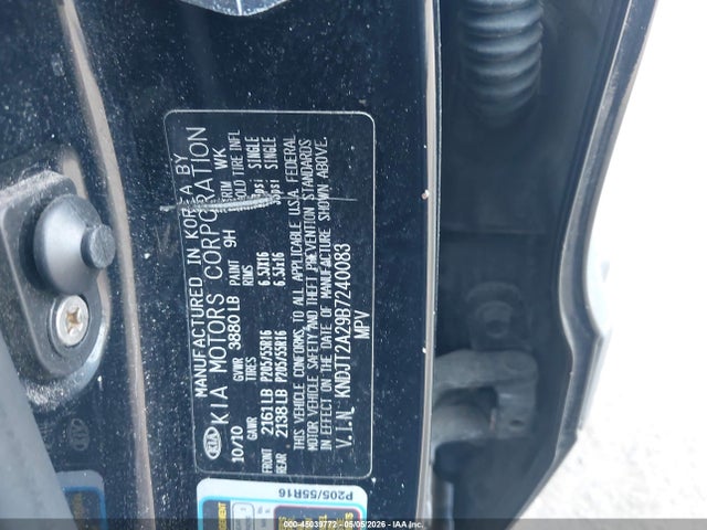 45039772 :رقم المزاد ، KNDJT2A29B7240083 vin ، 2011 Kia Soul + مزاد بيع