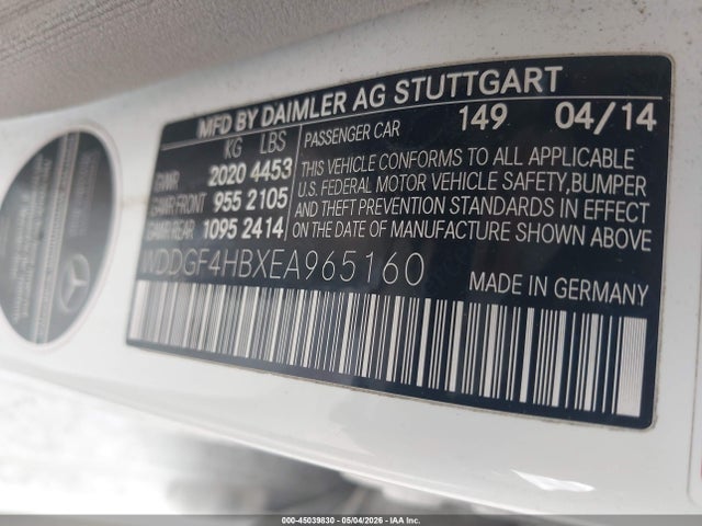 2014 Mercedes-benz C 250 Sport მანქანა იყიდება აუქციონზე, vin: WDDGF4HBXEA965160, აუქციონის ნომერი: 45039830