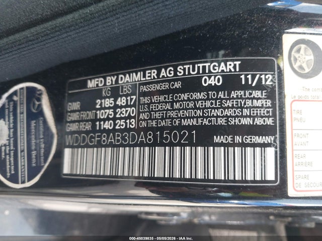 Aukcja sprzedaży 2013 Mercedes-benz C 300 Luxury 4matic/sport 4matic, vin: WDDGF8AB3DA815021, numer aukcji: 45039835