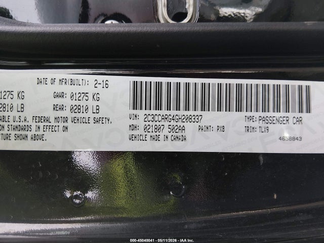 Продаж на аукціоні авто 2016 Chrysler 300 Limited, vin: 2C3CCARG4GH208337, номер лоту: 45040041