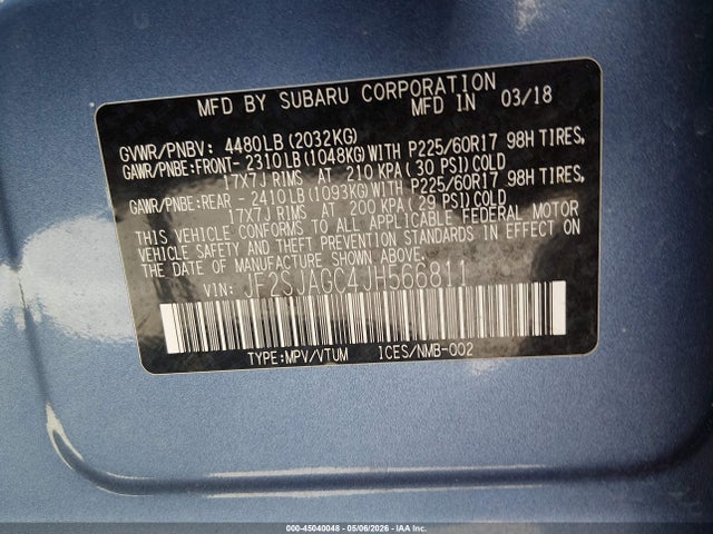 JF2SJAGC4JH566811 Subaru Forester 2.5i Premium