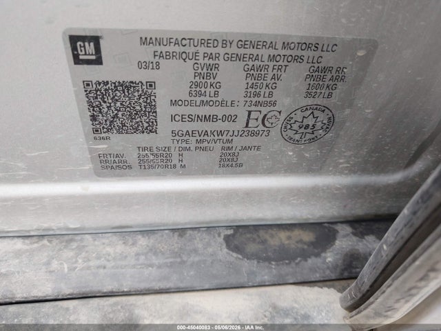Продаж на аукціоні авто 2018 Buick Enclave Essence, vin: 5GAEVAKW7JJ238973, номер лоту: 45040083