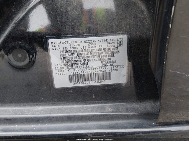 45040125 :رقم المزاد ، 3N1CN8EV1ML836543 vin ، 2021 Nissan Versa Sv Xtronic Cvt مزاد بيع