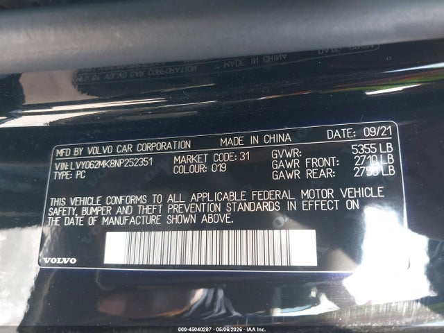 Volvo S90 B6 Momentum 2022 LVY062MK8NP252351 Image 9