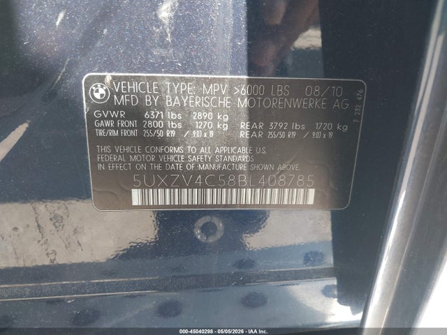 Aukcja sprzedaży 2011 Bmw X5 Xdrive35i/xdrive35i Premium/xdrive35i Sport Activity, vin: 5UXZV4C58BL408785, numer aukcji: 45040298