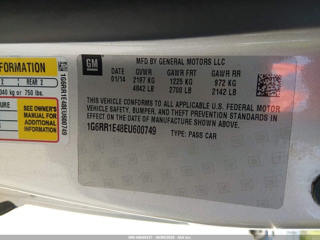 Cadillac Elr Standard 2014 1G6RR1E48EU600749 Image 9