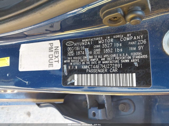 KMHCT4AE7HU272891 Hyundai ACCENT SE
