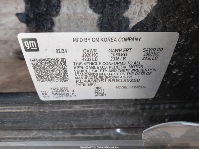 45040378 :رقم المزاد ، KL4AMDSL5RB185259 vin ، 2024 Buick Encore Gx Sport Touring Fwd مزاد بيع