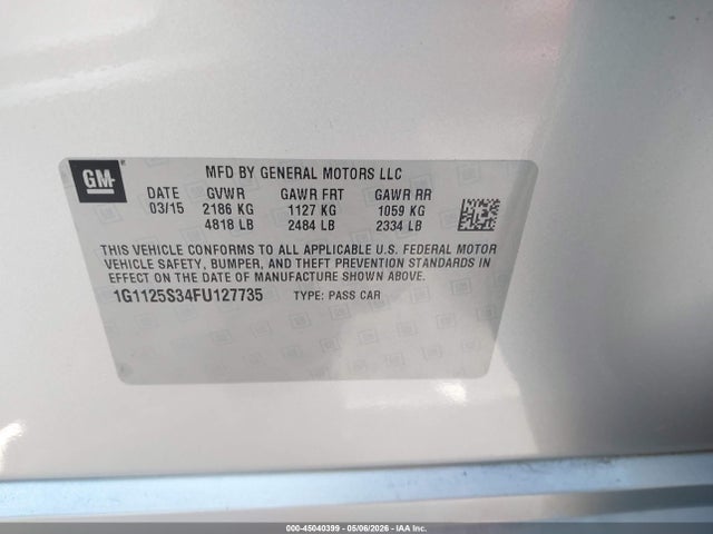 1G1125S34FU127735 Chevrolet Impala 2lt
