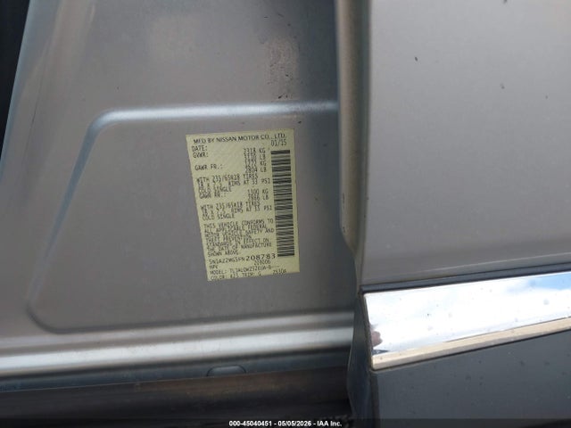 2015 Nissan Murano Sv მანქანა იყიდება აუქციონზე, vin: 5N1AZ2MG5FN208783, აუქციონის ნომერი: 45040451