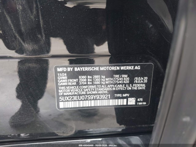 45040469 :رقم المزاد ، 5UX23EU07S9Y93921 vin ، 2025 Bmw X5 Xdrive40i مزاد بيع