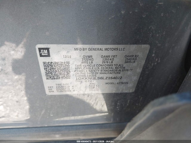 Продаж на аукціоні авто 2020 Gmc Acadia Awd Slt, vin: 1GKKNULS6LZ154022, номер лоту: 45040473