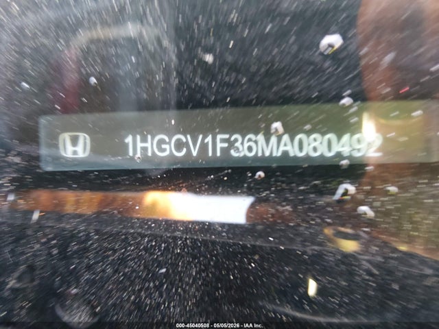 45040508 :رقم المزاد ، 1HGCV1F36MA080492 vin ، 2021 Honda Accord Sport مزاد بيع