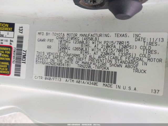 Toyota Tacoma 2014 5TFNX4CN2EX034181 Image 9