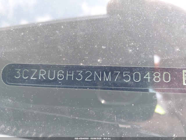 45040568 :رقم المزاد ، 3CZRU6H32NM750480 vin ، 2022 Honda Hr-v Awd Lx مزاد بيع