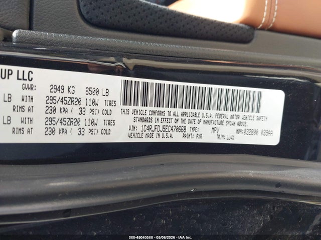 Jeep Grand Cherokee Srt8 2014 1C4RJFDJ5EC470668 Image 9