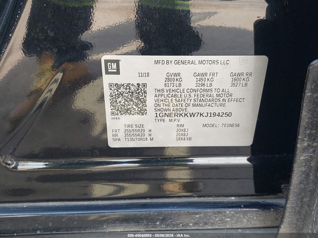 1GNERKKW7KJ194250 Chevrolet Traverse Premier