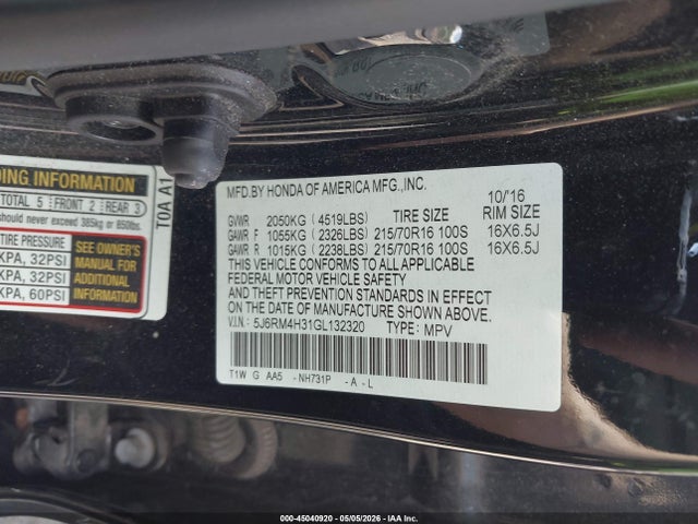 Honda CR-V LX 2016 5J6RM4H31GL132320 Image 9