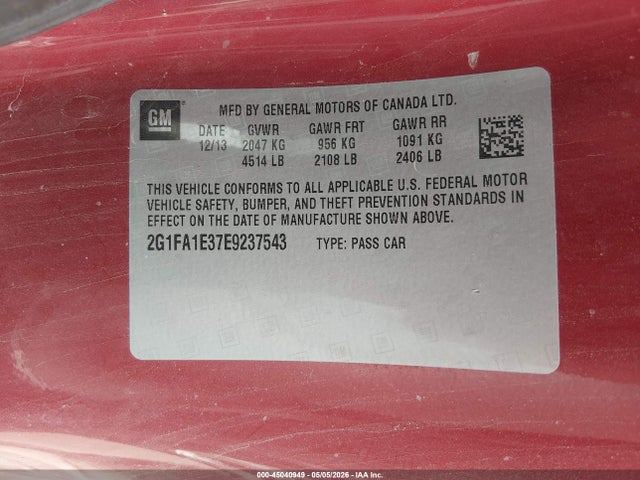 Продаж на аукціоні авто 2014 Chevrolet Camaro 2ls, vin: 2G1FA1E37E9237543, номер лоту: 45040949