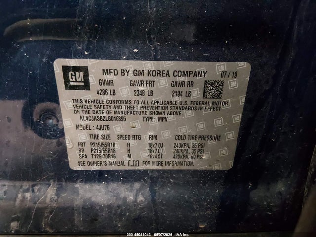 Продажа на аукционе авто 2020 Buick Encore Fwd Preferred, vin: KL4CJASB2LB016895, номер лота: 45041043