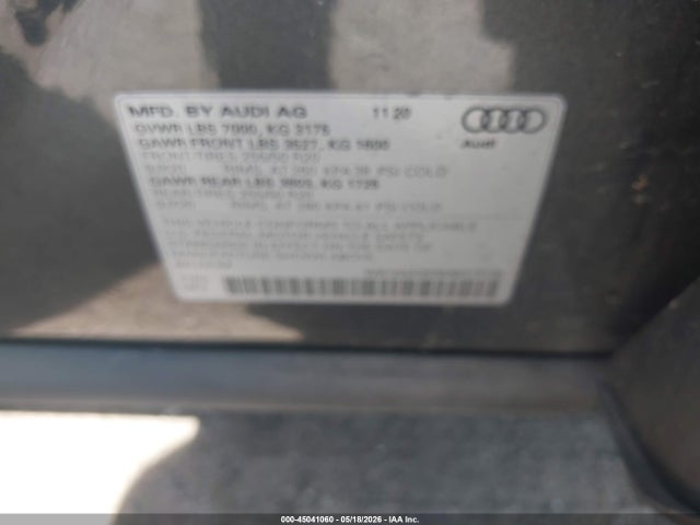 Продаж на аукціоні авто 2021 Audi E-tron Sportback Premium Plus Quattro, vin: WA12AAGE9MB013105, номер лоту: 45041060