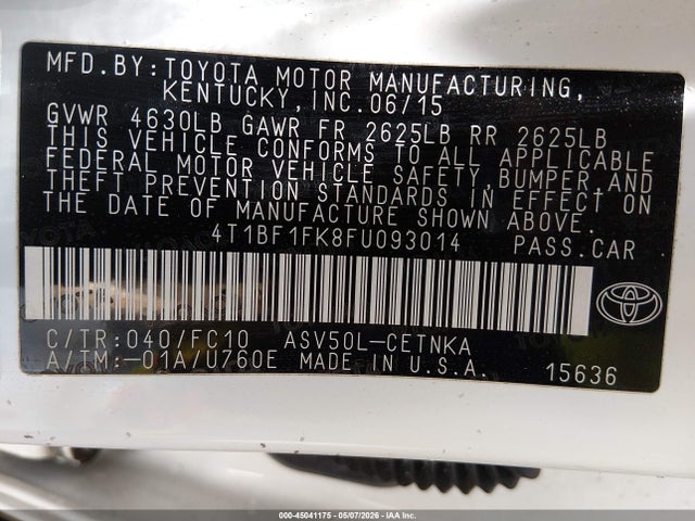 Toyota CAMRY LE 2015 4T1BF1FK8FU093014 Image 9